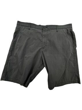 Wrangler Authentics Mens Flat Front Casual Chino Shorts Size 38 Gray Stretch